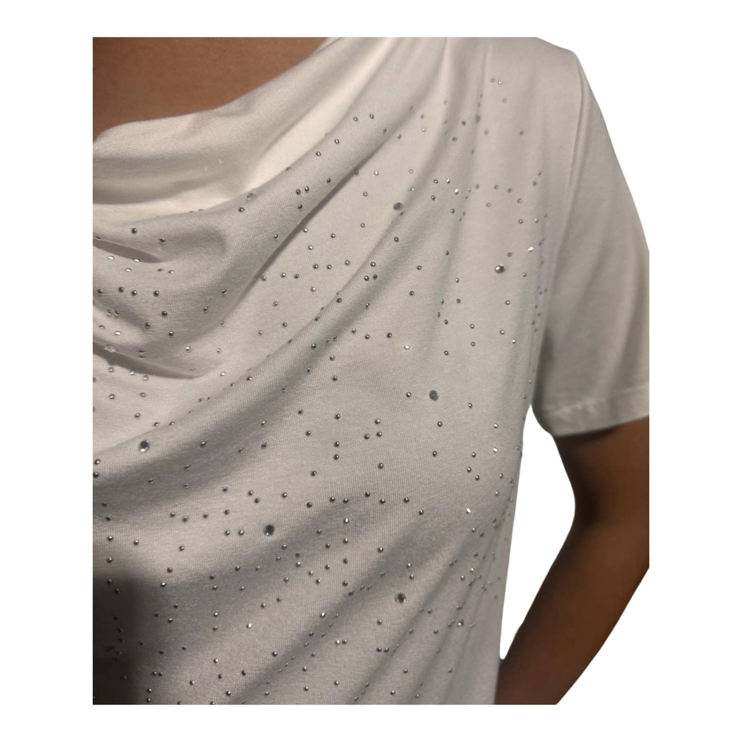 T-shirt collo a cascata
