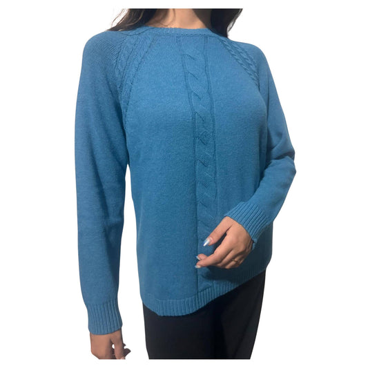 Maglia girocollo con trecce
