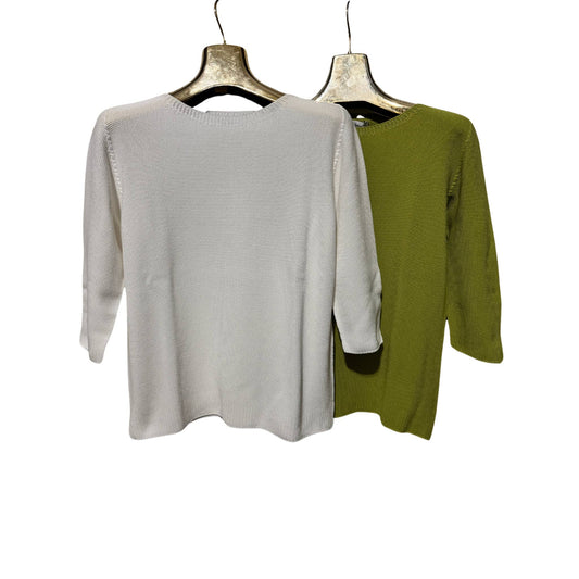 Maglia in puro cotone con manica tre quarti