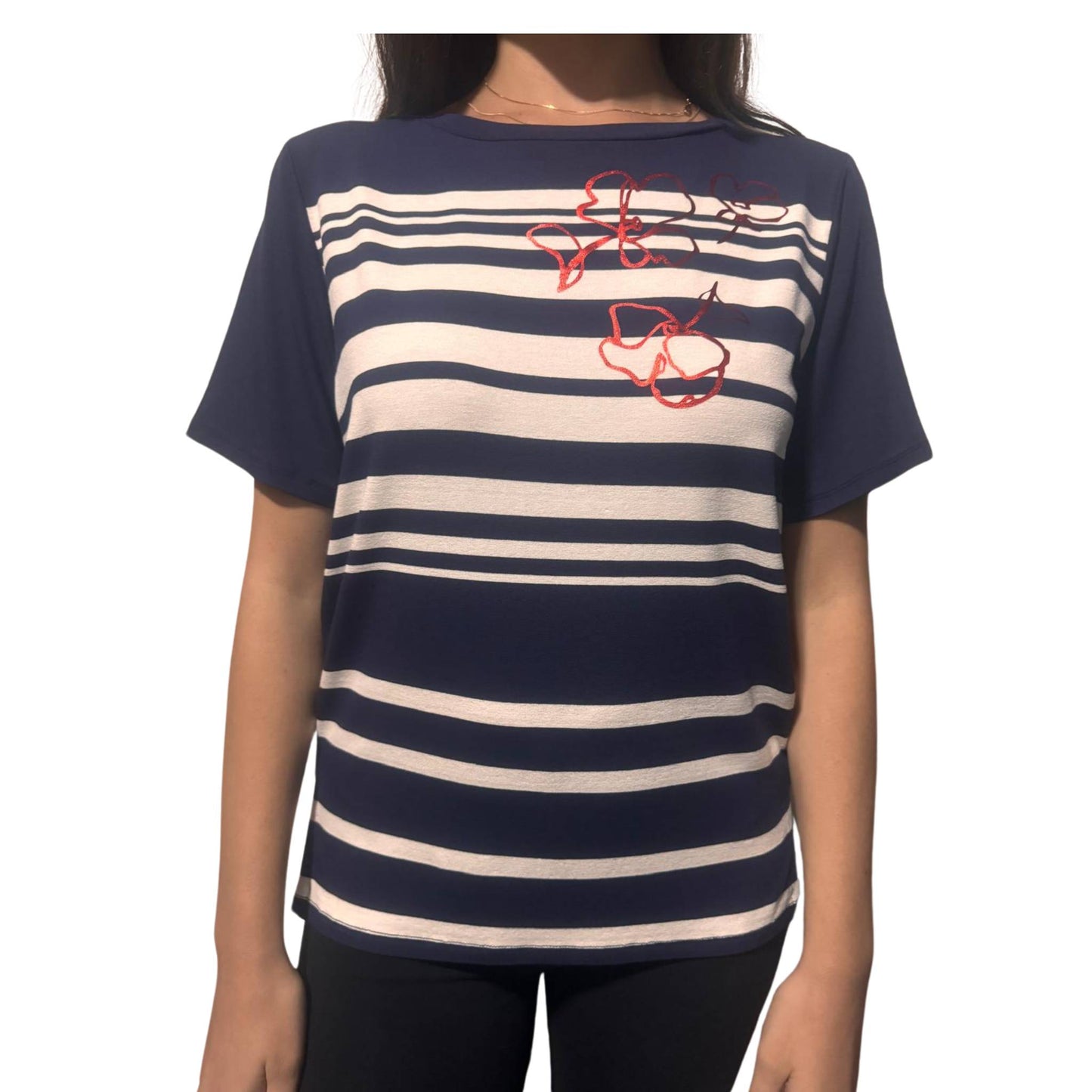 T-shirt girocollo rigata