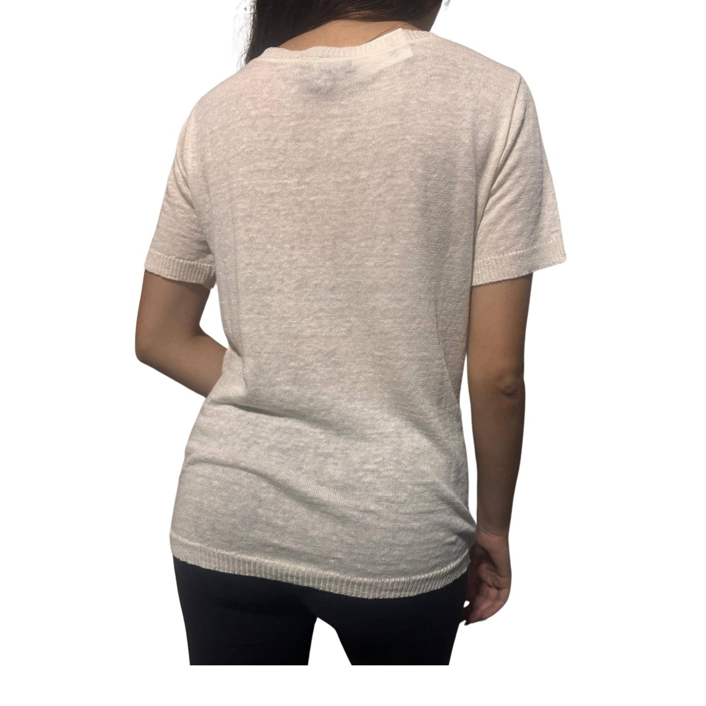 T-shirt in lino e cotone